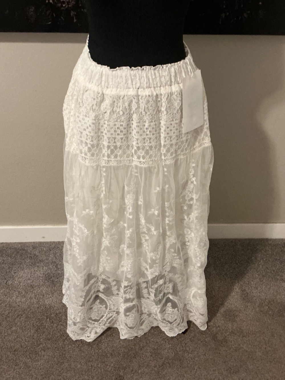Long White Lace Skirt (Top is Extra!) - Picture 3 of 8